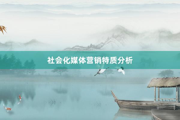 社会化媒体营销特质分析
